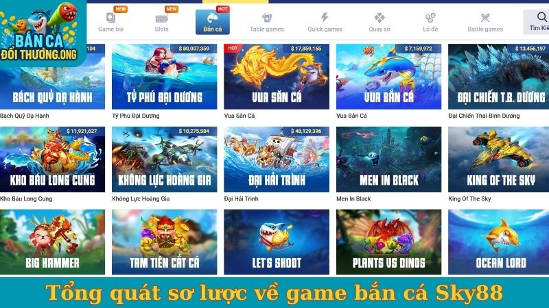 Tổng quát sơ lược về game bắn cá Sky88