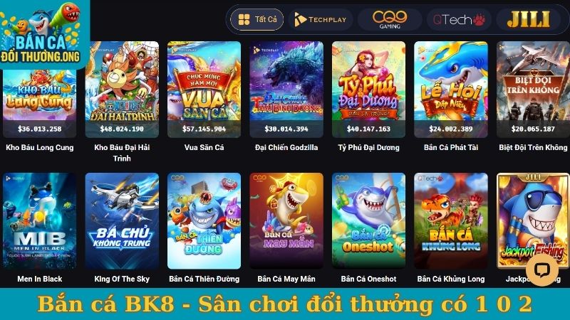 Bắn cá BK8 - Sân chơi săn cá đổi thưởng có 1 0 2