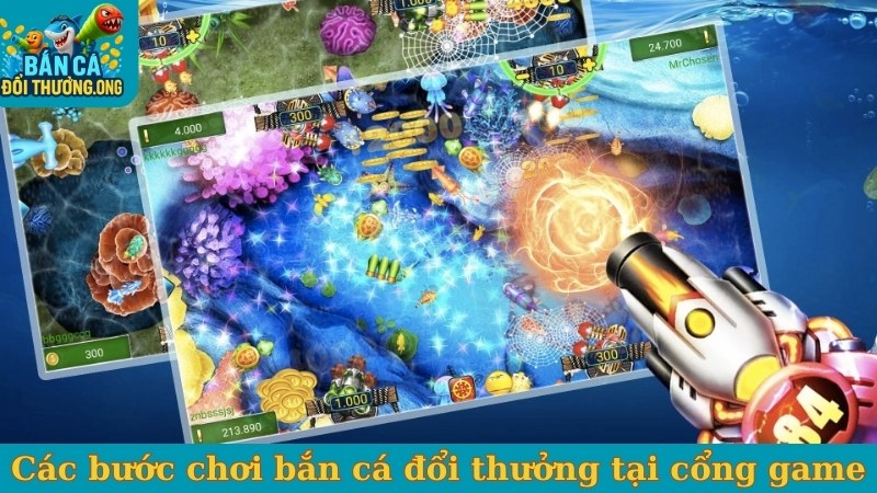 Các bước chơi bắn cá đổi thưởng tại cổng game