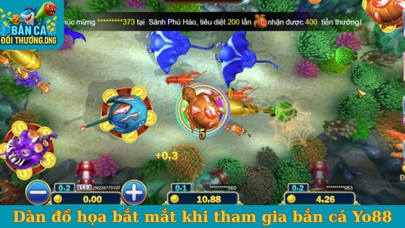 Dàn đồ họa bắt mắt khi tham gia bắn cá Yo88