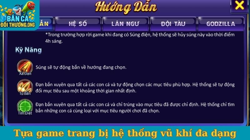 Tựa game trang bị hệ thống vũ khí đa dạng